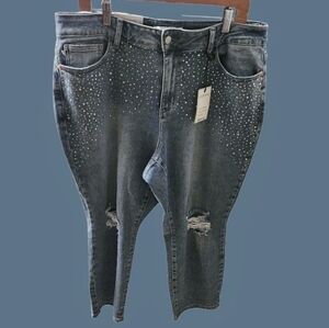 ✨️Judy Blue Studded Straight Leg Denim Jeans